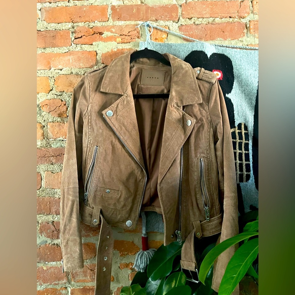 Blank Denim Suede Moto Jacket